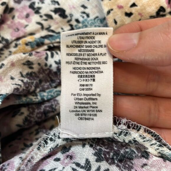 Free People | Miss Right Cream Floral Print Mini Dress M - Picture 14 of 14